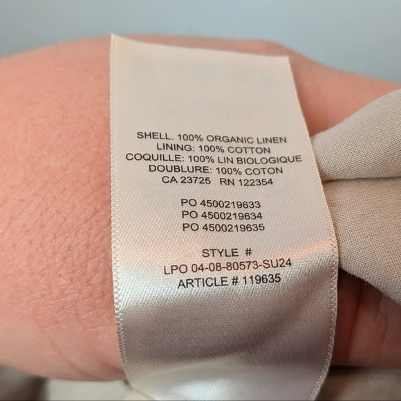 WILFRED ARITZIA Lover Linen Babydoll Mini Dress 100% Linen Size Large - Picture 13 of 16